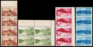 Japan Scott 460-463 Strips/Block of 4 (1949) Mint NH VF, C