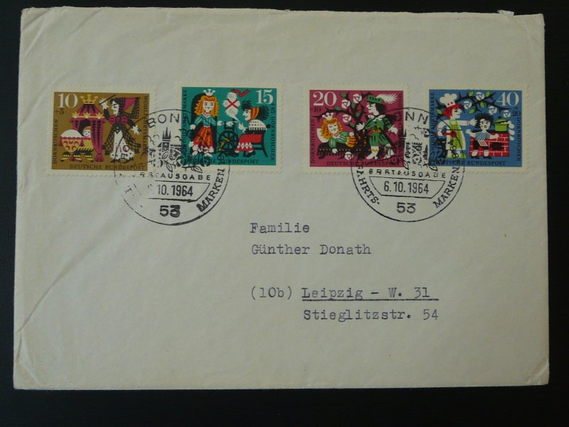 children tales semi-postal set on cover Germany 1964