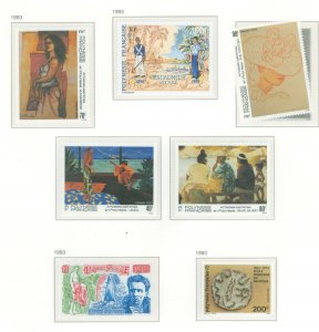 French Polynesia #627-633 Mint (NH) Single (Complete Set) (Art) (Military) (Paintings)