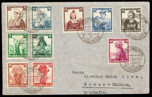 Germany #B69-B78 Costumes Set on Philatelic Cover