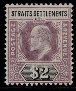 MALAYSIA - Straits EDVII SG120, $2 dull purple & black, LH MINT. Cat £90. WMK CA