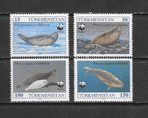 TURKMENISTAN #35-8 WWF SEALS MNH