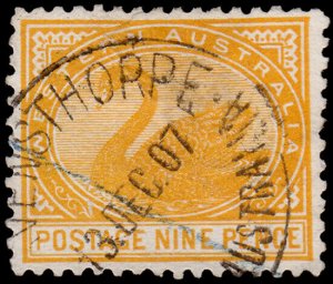 Western Australia Scott 96, Perf. 12.5 (1905) Used F, CV $8.75 M