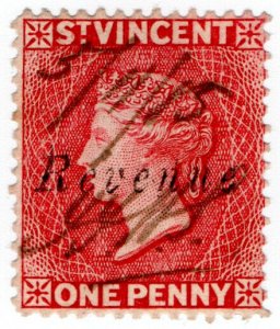 (I.B) St Vincent Revenue : Duty Stamp 1d