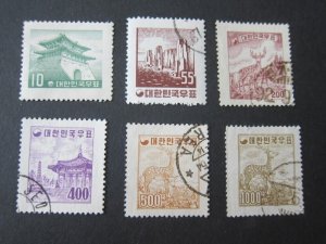 Korea 1957 Sc 271,277,279-82 FU