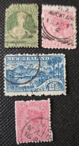 New Zealand, 1871-98,  Q. Victoria & Lk. Wakatipu, #37,61,74, used,SCV$134.25