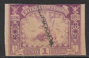 MEXICO REVENUES 1896-97 1p Contribucion Federal CORDOBA Control CF115 Used