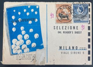 1954 Njombe Tanganyika TT British KUT Advertising airmail Cover To Milan Italy