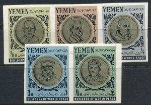 Yemen Kingdom 1966 Mi#202B-206B Famous Personalities of the 20th Century IMPE...