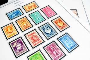 COLOR PRINTED GREECE [KINGDOM] 1945-1973 STAMP ALBUM PAGES (66 illustr. pages)