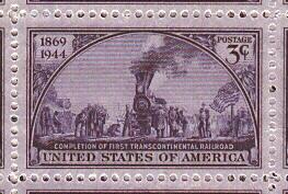 1944 sheet of stamps - Transcontinental Railroad Sc# 922