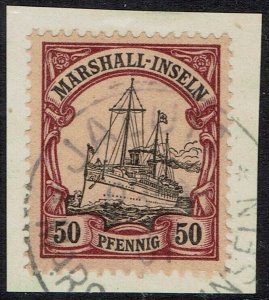 MARSHALL ISLANDS 1901 YACHT 50PF USED ON PIECE 