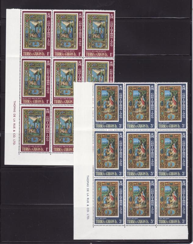 Turks and Caicos Islands 196-197 Blocks MNH Christmas (C)