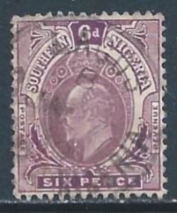 Southern Nigeria #38 Used 6p Edward VII Defin. - Wmk. 3