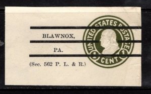#U420 Franklin Precancel Type 1a2 Cut Square  - Unused