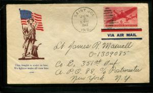 USA WWII Patriotic Cover: Minuteman, Flag & Slogan