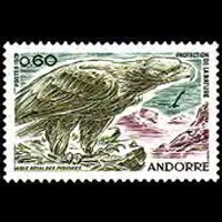 ANDORRA FR. 1972 - Scott# 212 Golden Eagle Set of 1 LH