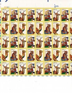 Carosel Horses 25c US Postage Sheet #2390-93 VF MNH