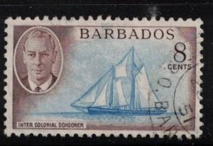 BARBADOS Scott # 221 Used - KGVI & Inter Colonial Schooner