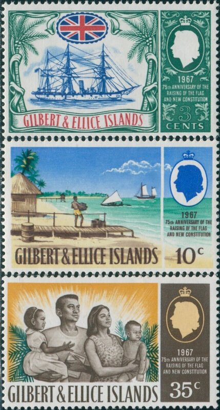 Gilbert & Ellice Islands 1967 SG132-134 75th Anniversary set MNH