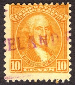 1932, US 10c, George Washington, Used, purple cancel, Sc 715