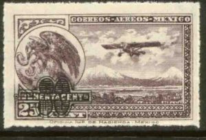 MEXICO C50, 80¢ on 25¢ Surcharged value, rouletted. MINT, NH. F-VF.