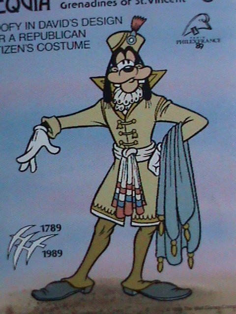 ​DISNEY-BEQUIA STAMP-1989 DISNEY-PHILAFRANCE'89 STAMP SHOW -MNH-STAMP SET VF