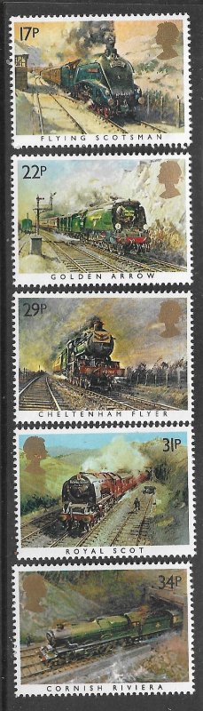 GREAT BRITAIN 1985 Great Western Railway Anniversary Set Sc 1093-1097 MNH