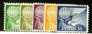 1958 Canal Zone Sc # C27/31 mh* cv. $28 ( 2487 WX )