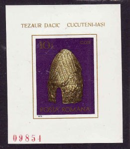 Romania-Sc#2802a-Unused NH imperforate sheet-10l Gold Helmet