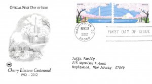 2012 FDC, #4651-4652, Cherry Blossom Festival, PCS, pair