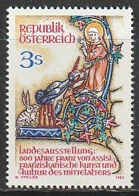 1982 Austria - Sc 1209 - MNH VF - 1 single - St Francis of Assisi