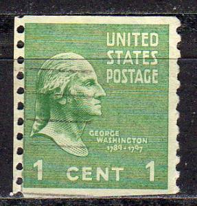 United States 839 - Used - 1c George Washington (Coil) (1939) (4) +