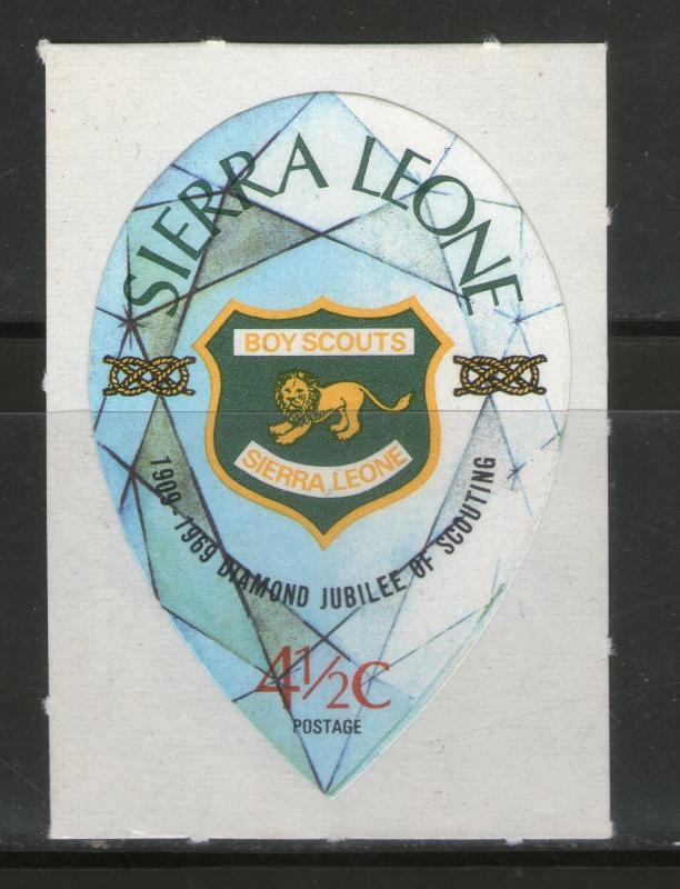 Sierra Leone 1969 Scout 4½c Sc 485 Odd Shaped Diamond Self Adhesive MNH # 206