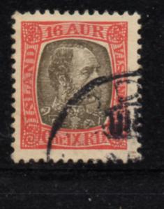 Iceland Sc O17 1902 16 aur Christian IX Official stamp used