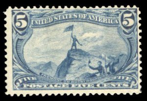 United States, 1898 Trans-Mississippi Issue #288 Cat$100, 1898 5c dull blue, ...