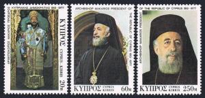 Cyprus 483-485,MNH.Michel 472-474. Archbishop Makarios,President of Cyprus,1977