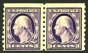 U.S. #394 MINT PAIR OG LH