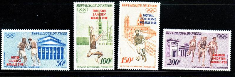 NIGER #C196-C199  1972  OLYMPICS OVPRT WITH WINNER NAMES  MINT  VF NH  O.G