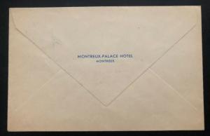 1948 Mobil PO Switzerland Zionist Congress Cover To Montreaux Palace Hotel