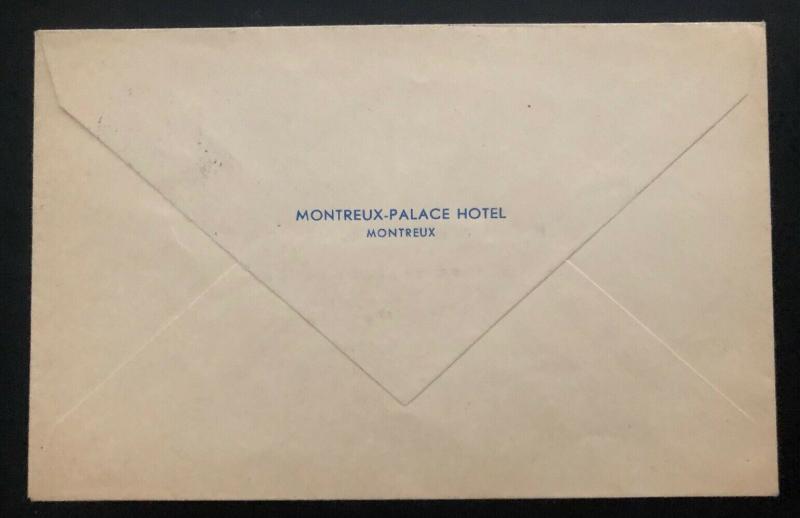 1948 Mobil PO Switzerland Zionist Congress Cover To Montreaux Palace Hotel