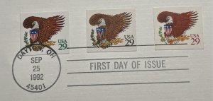 US 1991 Eagle & Shield #2595-7 FDC 3 stamps program