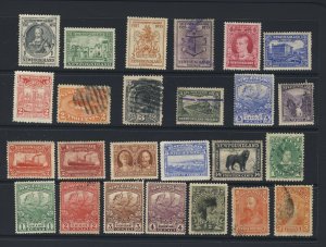 25x Newfoundland M & U Stamps Gilbert 1c-2c-3c-5c Train Codfish Caribou 1c to 5c