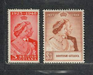 British Guiana Sc#244+245 M/NH/VF, Silver Wedding, Cv. $24.25
