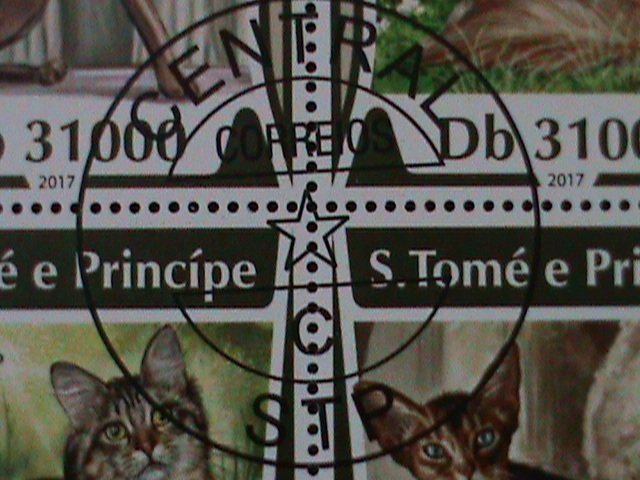 ​ST. THOMAS- 2017-WORLD FAMOUS LOVELY CATS-CTO- SHEET VF LAST ONE FANCY CANCEL