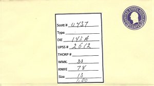 Scott# U437      D143   UPSS#2612   US envelope.