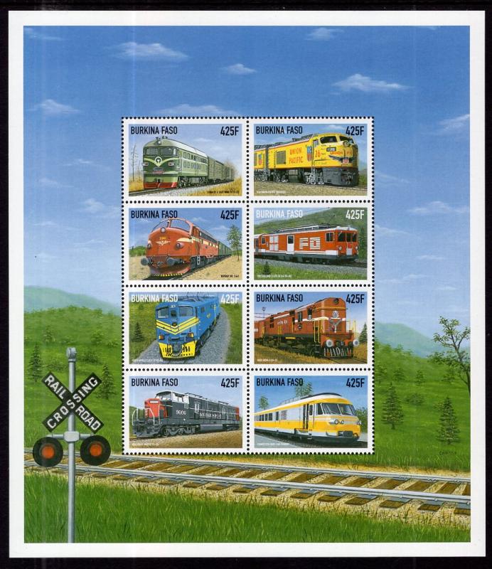 Burkina Faso 1121-1122 Trains Souvenir Sheet MNH VF