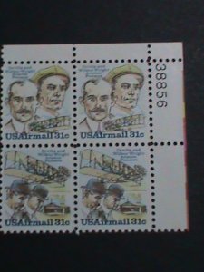 ​UNITED STATES-1979-SC#C91-2-WRIGHT BROTHERS MNH BLOCK STAMPS VERY FINE