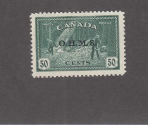 CANADA BACK OF THE BOOK # O9 VF-MVLH 50cts LUMBERING CAT VALUE $220