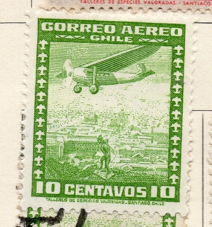 Chile 1934-36 Early Issue Fine Mint Hinged 10c. 234722